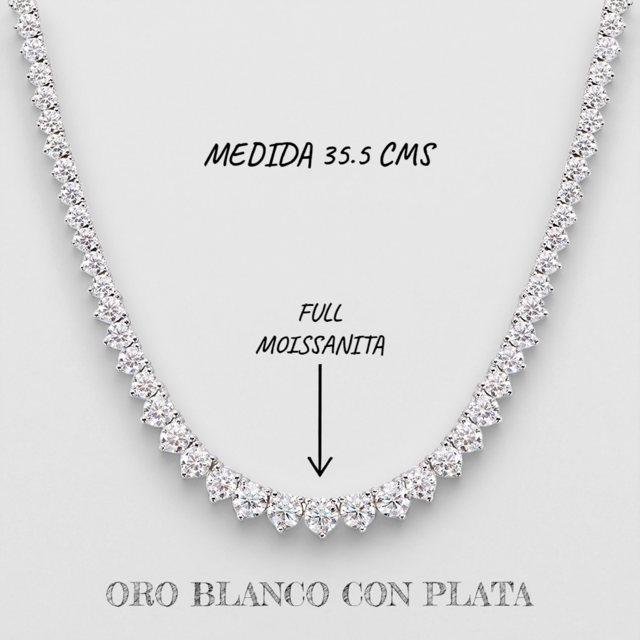 Collar Ohm con Diamantes Moissanita VVS1 Plata con Oro