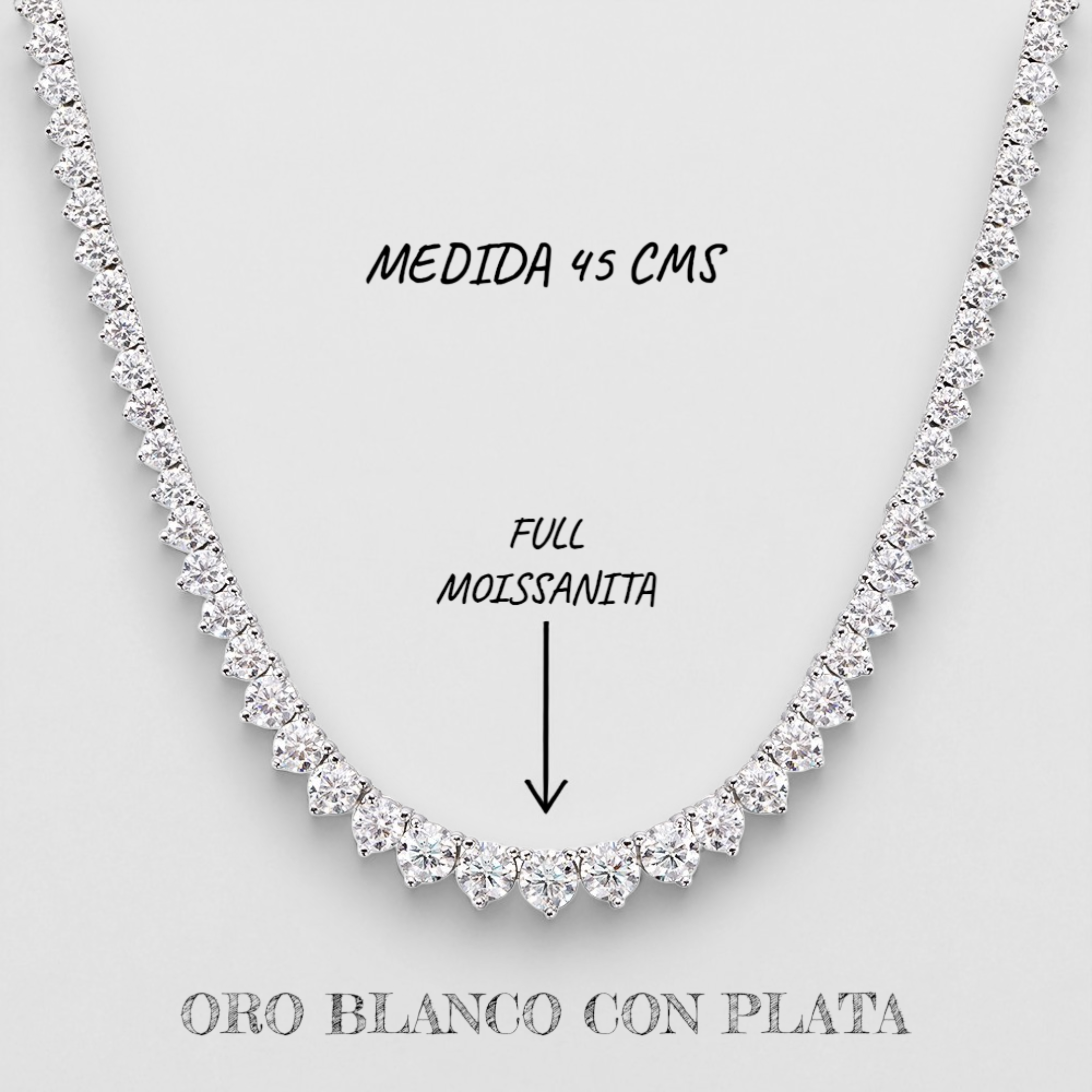Collar Ohm con Diamantes Moissanita VVS1 Plata con Oro
