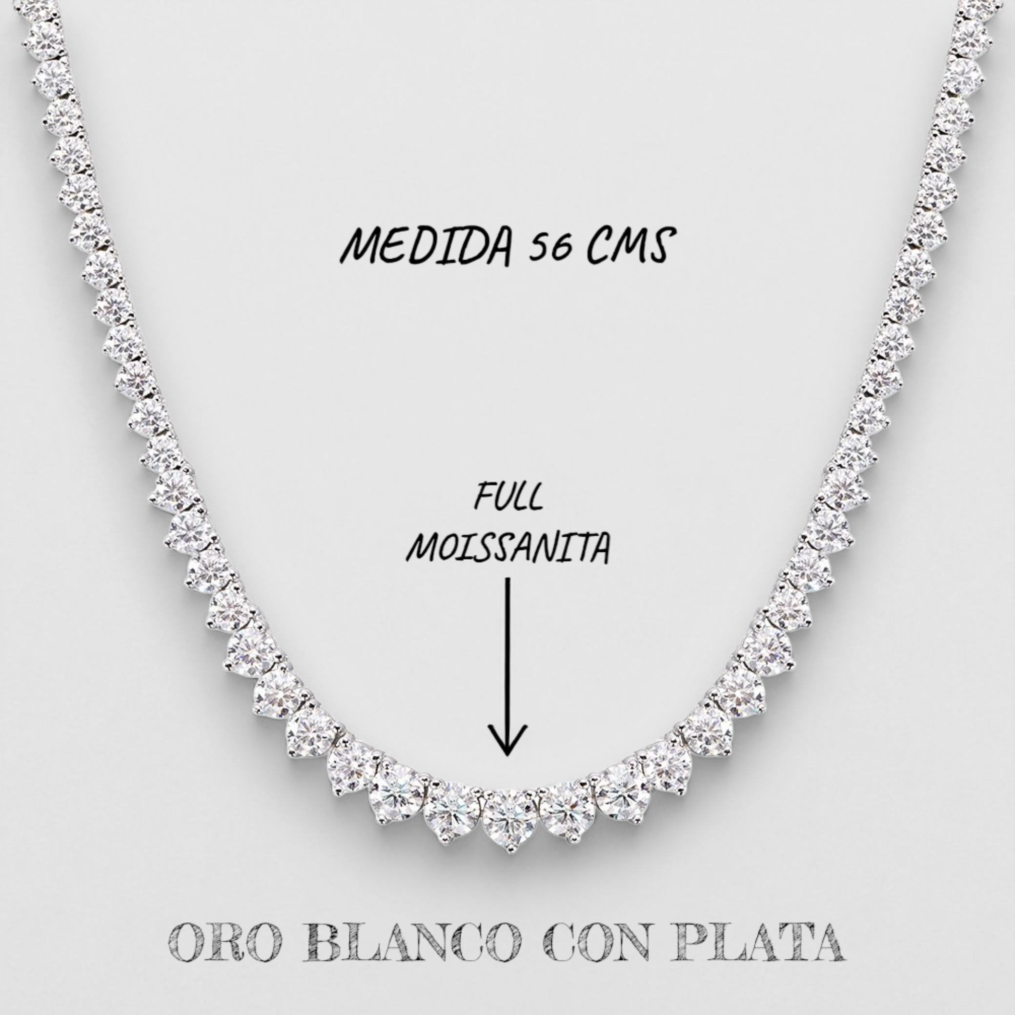 Collar Ohm con Diamantes Moissanita VVS1 Plata con Oro