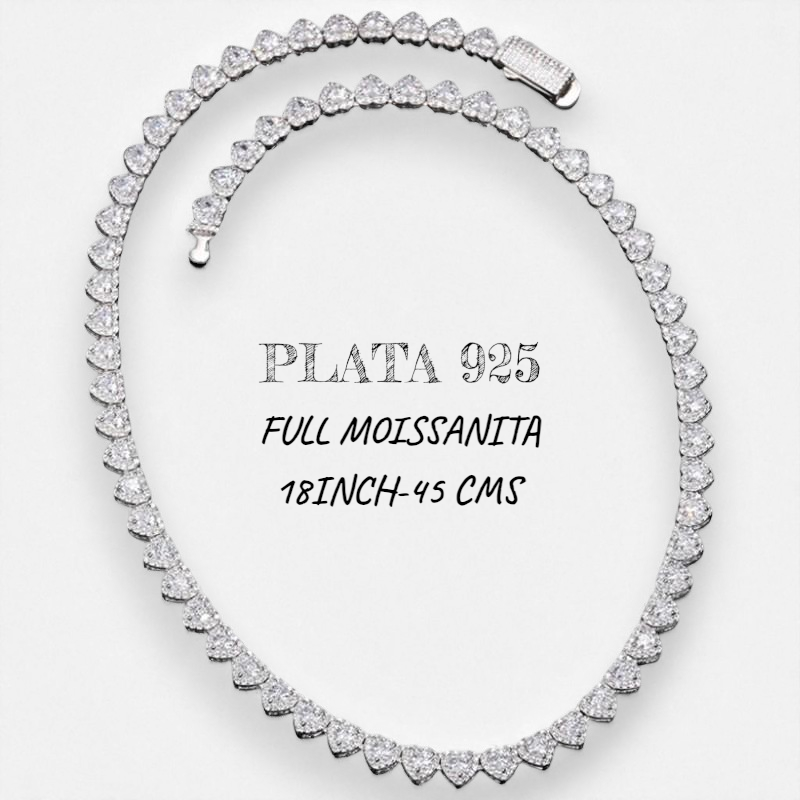 Collar Hearth  de Diamantes Moissanita VVS1 925 Plata