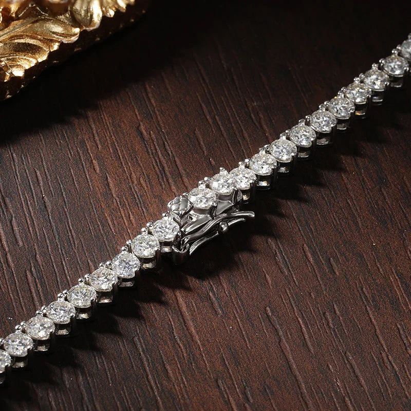 Collar Ohm con Diamantes Moissanita VVS1 Plata con Oro