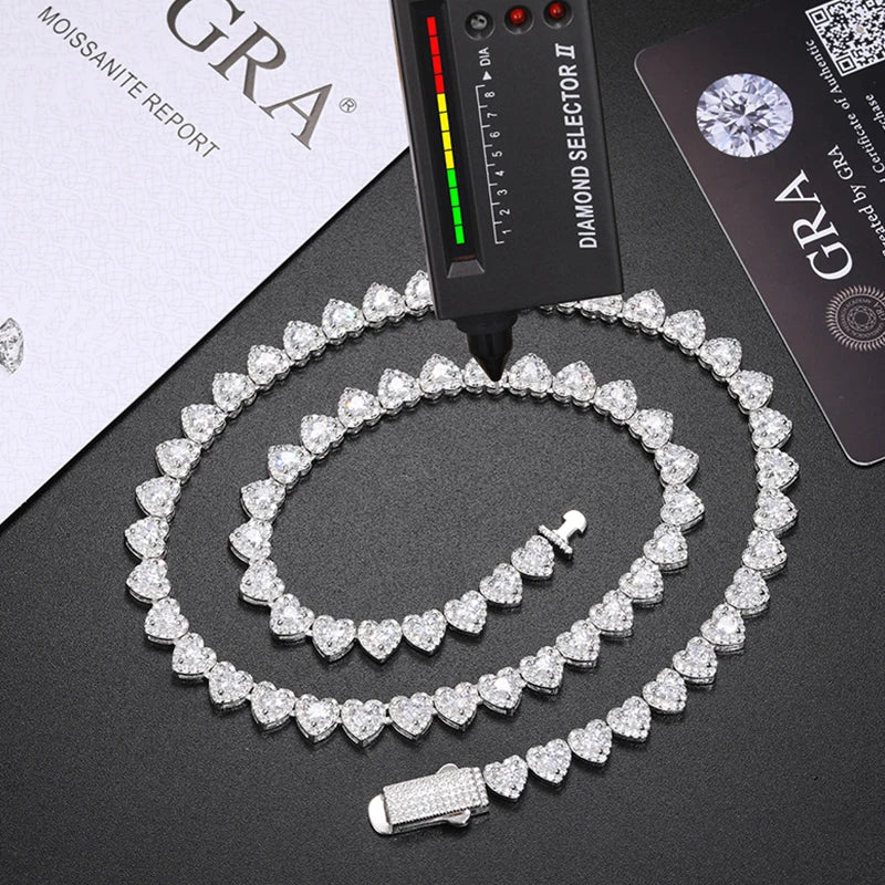 Collar Hearth  de Diamantes Moissanita VVS1 925 Plata