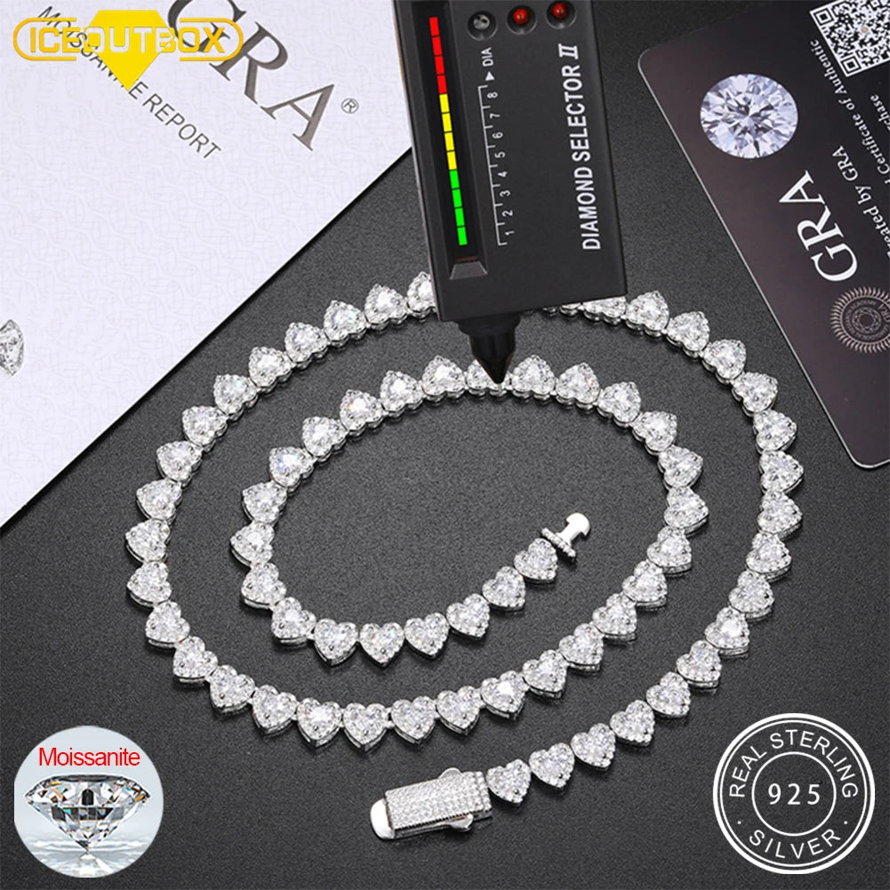 Collar Hearth  de Diamantes Moissanita VVS1 925 Plata