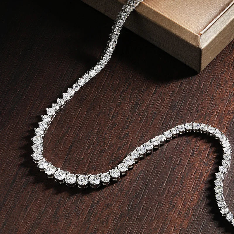 Collar Ohm con Diamantes Moissanita VVS1 Plata con Oro
